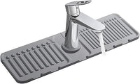 Alfombrilla de silicona para grifo, alfombrilla de goteo de silicona, para grifo, protección contra salpicaduras, para cocina, fregadero de cocina, protector contra salpicaduras (gris, 43 cm)