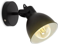 B.K.Licht I Applique murale rétro I pivotante & orientable I design industriel I vintage I spot mural I noir-blanc I E27