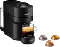 Thumbnail for De'Longhi Nespresso Vertuo Pop ENV90.B, Cafetera Automática, Máquina de Café de Cápsulas Desechables, 4 Tamaños de Taza, Tecnología de Centrifugación, Set de Bienvenida Incluido, 1260W, Negro Regaliz