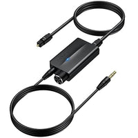 AUTOUTLET 192kHz Convertidor DAC SPDIF a AUX Convertidor de Audio Digital a Analógico Toslink Óptico a Audio 3,5mm con Regulador de Sonido Regulador de volumen para Tele HDTV DVD Blu-ray Consoles