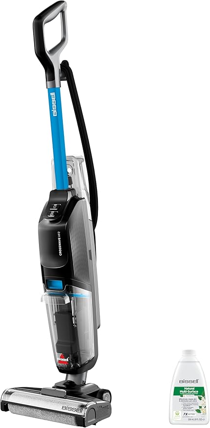 Bissell CrossWave HF2, Aspiradora de Mano con Cable, Aspirado y Mopa en un Solo Paso, Escoba Aspiradora Vertical Ligera, Vacuum Cleaner Potente, Aspiradora de Agua, Solo para Suelos Duros, 3845N