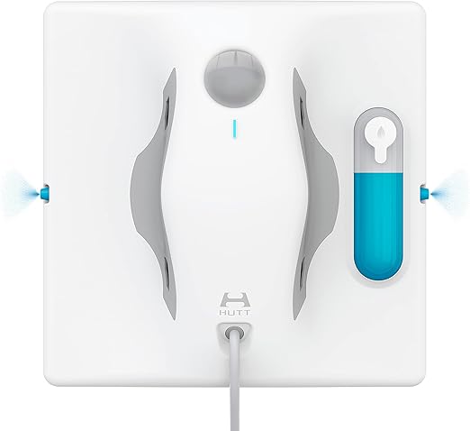 Hutt W8 robot limpiacristales y mopa para azulejos, espejos, etc.(3800Pa de potencia, sistema de riego doble, depósito 80ml, auto planificación, sensores láser, 6,3m cable de energía, control remoto)