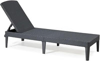 Keter Jaipur-Tumbona de Jardín plegable, para Exterior terrazas, Patios, Jardines, Color Gris