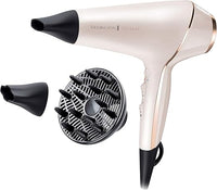 Remington Secador Pelo 2400 W, motor profesional AC, antiencrespamiento PROluxe tecnología OPTIheat, iónico, ráfaga de aire frío, 3 ajustes de calor/2 velocidades, difusor y concentrador AC9140