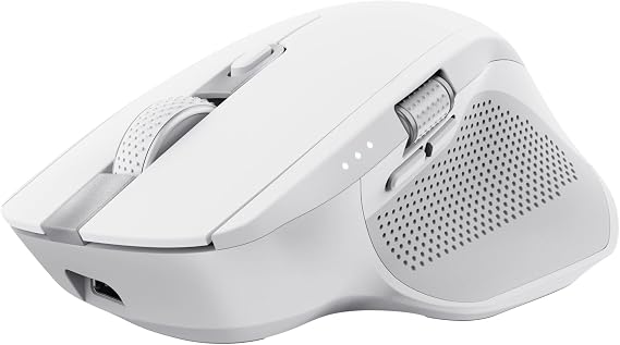 Trust Ozaa+ Ratón Inalámbrico Multidispositivo Bluetooth + 2.4GHz, Mouse Silencioso con Rueda de Desplazamiento Lateral, Ratón Bluetooth Recargable PC Ordenador Portátil Windows Mac - Blanco