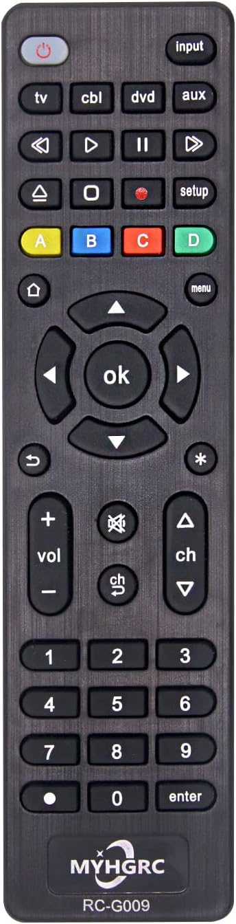 MYHGRC Mando a distancia universal para todos los televisores, Blu-Ray/DVD, reproductores multimedia continuos, Soundbar, Audio/Video - Configuración sencilla