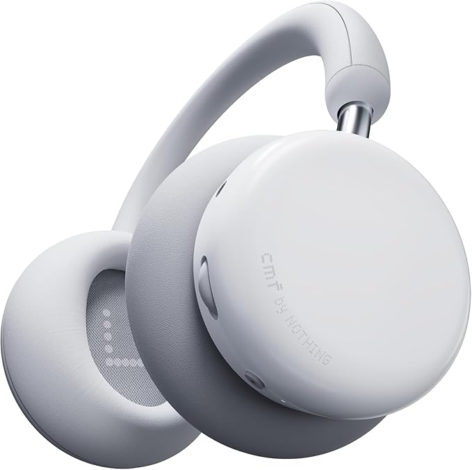 CMF Headphone Pro - Auriculares Bluetooth de Diadema Over-Ear – hasta 100h de Batería, Hi-Res con LDAC, Audio Espacial, con Cancelación Activa de Ruido – Gris Claro
