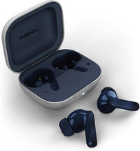 Motorola Moto Buds (Bluetooth 5.3 Earbuds, Hi-Res Sound, Dolby Atmos, aktive Geräuschunterdrückung, kabelloses Laden, bis zu 42 Stunden Akkulaufzeit, 3-Fach-Mikrofonsystem) Starlight Blue