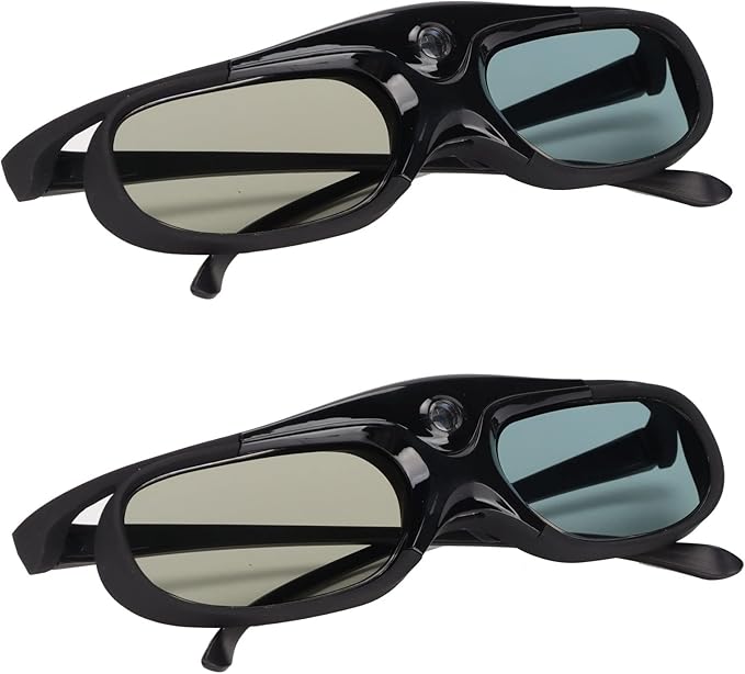 Sxhlseller 2 Gafas 3D DLP Link, Gafas 3D con Obturador Activo de 144 Hz, Gafas 3D con Lente LCD Compatibles con Todos los Proyectores DLP 3D, Gafas de VisiÃ³n 3D