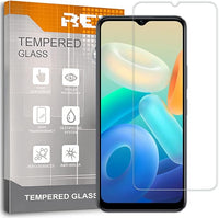 REY Protector de Pantalla para Vivo Y35 5G - Vivo Y16, Cristal Vidrio Templado Premium