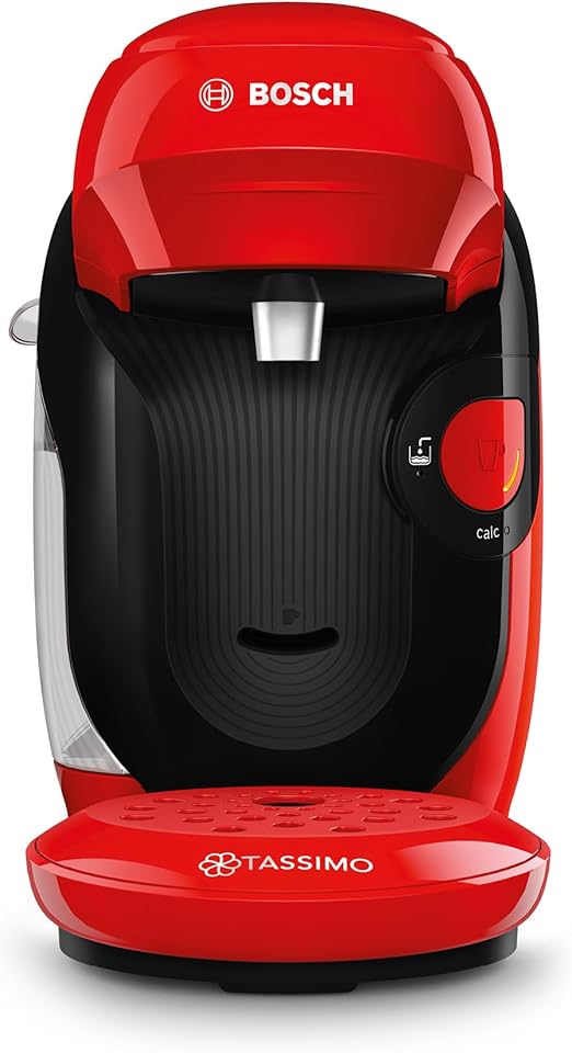Bosch - Cafetera Tassimo Style Friendly, Hasta 70 bebidas, OneTouch, INTELLIBREW™, Rojo, TAS113E