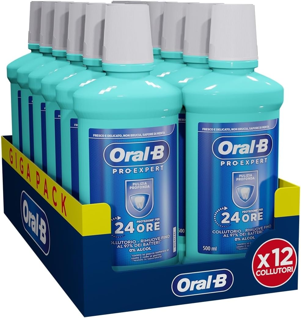 Oral-B Collutorio Pro-Expert 500ml. Maxi pacco da 12 Collutori