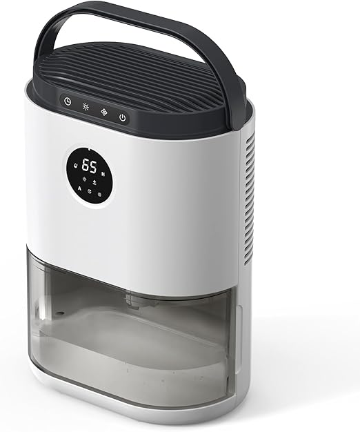 Deshumidificador 2300ML, Deshumificadores de Humedad, Sensor Pantalla, Temporizador de 48H, Luces de 7 Colores, Descongelación Automática, Modo Sueño, Deshumidificador para Dormitorio, Baño
