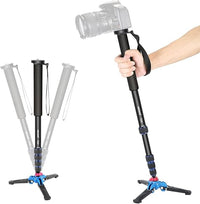 NEEWER Monopod Extensible de cámara con Base de Soporte Desmontable y Plegable: aleación de Aluminio, Altura de 52-168 centímetros para DSLR Nikon Sony; Carga admisible de 5 kg