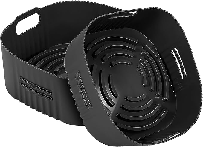 YINGRACE 22CM Molde Silicona Freidora de Aire, 2PCS Cuadrado Accesorios Freidoras de Aire para COSORI 5,5L, Cecotec 6L, Reutilizable Moldes para Freidora de Aire en lugar de Papel de Horno
