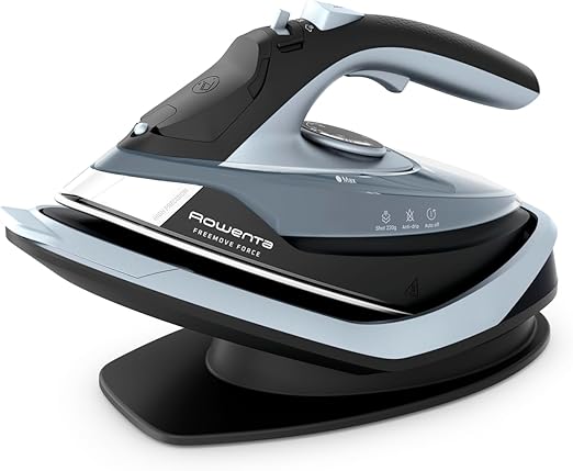 Rowenta Freemove Force, Plancha de vapor sin cable 2600W, eficiente, calentamiento rápido, ligera, recarga rápida, 40g/min, apagado automático, DE6720