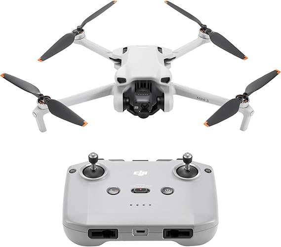 DJI Mini 3 – Dron Mini con cámara ligero y plegable con vídeo 4K HDR, 38 min de tiempo de vuelo, Grabación vertical y funciones inteligentes, con Mando a distancia, C0
