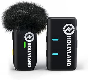 Hollyland Lark M1 Micrófono Solapa Inalámbrico (1TX+1RX) 200M 8h Carga Directa USB-C Micrófono Inalámbrico para iPhone DSLR Cámara Youtube Grabación de vídeo Live Stream Podcast Entrevista Vlogging