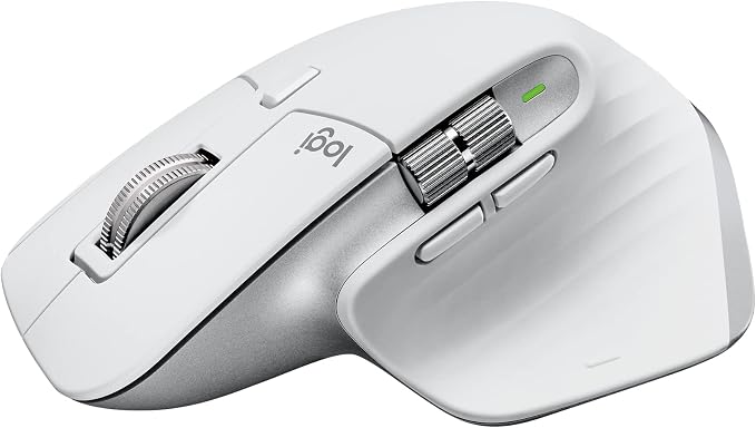 Logitech MX Master 3S para Mac - Ratón Inalámbrico Performance con Desplazamiento Rápido, Ergo, 8K dpi, Clics Silenciosos, Funciona sobre Cristal, USB-C, Bluetooth, Apple, iPad - Pale Grey