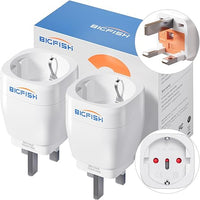 Thumbnail for Bigfish UK Adapter 2Pack, Adapter England Deutschland Stecker, Steckdosenadapter England, Reiseadapter UK, UK Adapter für EU zu England/Schottland/Irland/Dubai/Maldives, Weiß