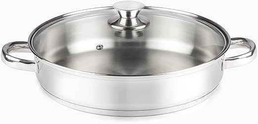 Cacerola baja 32 cm diámetro, acero Inoxidable 18/10