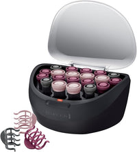 Remington Set de Rulos Ionic Rollers, Rulos Calientes, Iones para Cabello Sin Encrespamiento, 20 Rulos para el Pelo: 4 de 20 mm, 10 de 23 mm y 6 de 27 mm, 20 Pinzas, Indicador Encendido, H5600