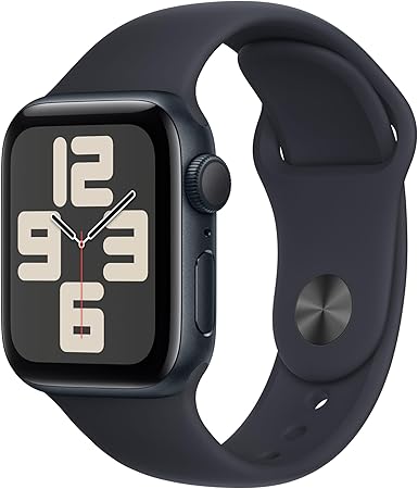 Apple Watch SE de 2.ª generación, 2023 [GPS] Smartwatch con Caja de Aluminio en Color Medianoche de 40 mm y Correa Deportiva Color Medianoche - Talla S/M. Monitor de entreno y sueño, Pantalla Retina
