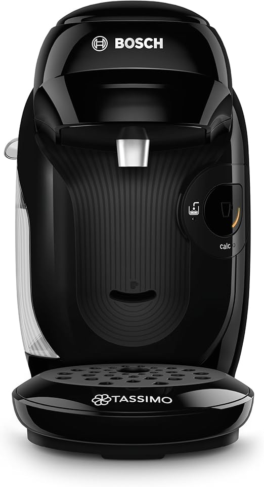 BOSCH - Cafetera multibebida Tassimo Happy Friendly, Hasta 70 bebidas, OneTouch, Preparación individual, Diseño compacto, Intellibrew, Negro, TAS112E