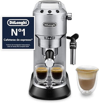 De'Longhi Dedica - Cafetera de Bomba de Acero Inoxidable para Café Molido o Monodosis, Cafetera para Espresso y Cappuccino, Depósito de 1.3 Litros, Sistema Anti-goteo, EC685.M, Metal