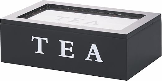 Galileo - Caja para té y té (6 Ranuras Interiores, Color Negro