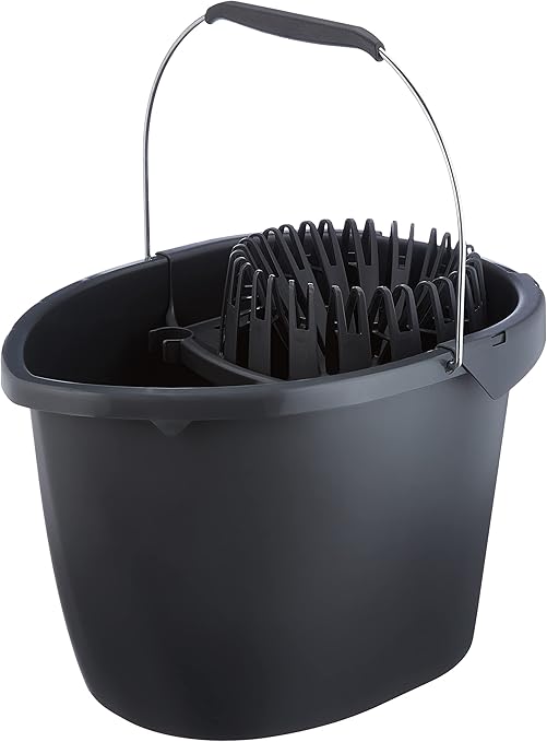 Vileda Wring & Go - Cubo Patentado para un escurrido más fácil, Color Gris, 48 x 29 x 39 cm