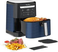 Moulinex Easy Fry XXL 6,5 L - Freidora de Aire 2 en 1 para Freír o a la Parrilla, con Poco o Sin Aceite, l, 8 Programas, Comidas Sanas, Gran Capacidad, Hasta 8 personas, Azul, EZ8014