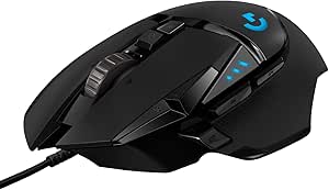 Logitech G G502 Hero Ratón Gaming con Cable Alto Rendimiento, Captor Hero 25K, 25,600 dpi, RGB, Peso Personalizable, 11 Botones Programables, Memoria Integrada, PC/Mac - Negro