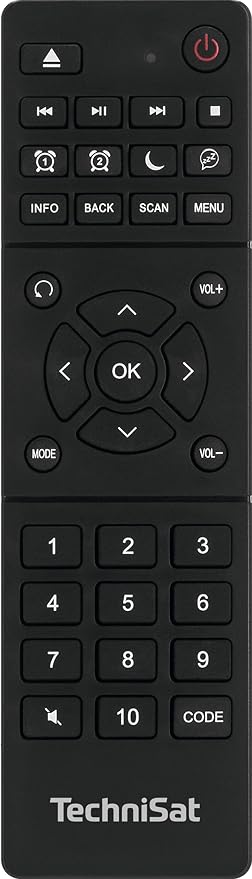 TechniSat TECHNICONTROL Dab+ - Mando a Distancia Universal para determinadas radios Digitales Dab+ de TechniSat, Color Negro