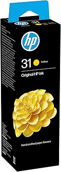 HP 31 1VU28AE, Amarillo, Botella de Tinta Original, compatible con impresoras HP Smart Tank series 400, 500, 600
