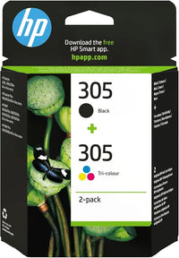 HP 305 Negro y Tricolor, Pack de 2 Cartuchos de Tinta Originales