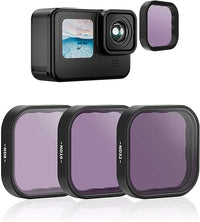 Thumbnail for TELESIN 3 Pack filtros de Lente ND8 ND16 ND32 para GoPro Hero 11 10 9 Lente de cámara Densidad Neutra y Filtro de Lente polarizador Juego de filtros de Lente para GoPro Hero 11 Hero 10 Hero 9