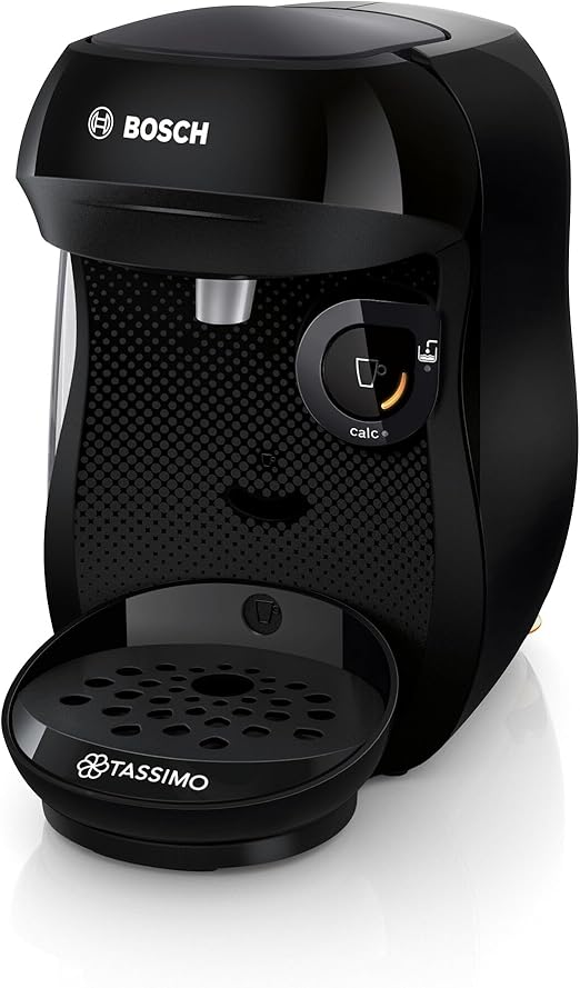 Bosch - Cafetera Tassimo Happy Friendly, Pastillas Descalcificadoras incluidas, Hasta 70 bebidas, OneTouch, INTELLIBREW™, Negro, TAS102EA