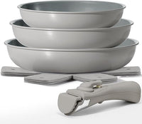 Thumbnail for Juego de 3 Sartenes de 20/24/28 cm, mango extraíble, Sartenes Induccion, antiadherentes Sin PFOA, apto lavavajillas y horno