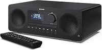 SHARP XL-B720D(BK) Tokyo All in One Soundsystem con Radio Dab+, FM, Bluetooth, CD-MP3, reproducción USB, Conexión de Auriculares, y 60W, Color Negro