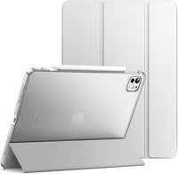 JETech Funda para iPad Pro 11 Pulgadas M4 2024 (5.ª Generación), Carcasa Slim Soporte Caparazón Trasera Dura Inteligente con Auto-Sueño/Estela (Plata)