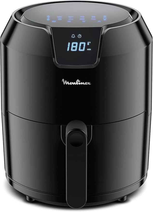 Moulinex Easy Fry Deluxe 4.2 L EZ4018 Freidora de Aire Sin Aceite, Revestimiento Antiadherente, Pantalla Digital Táctil, 8 Programas de Cocinado, Comidas Sanas, App 125 recetas, Hasta 6 Personas