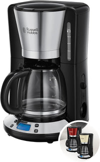 Thumbnail for Russell Hobbs Cafetera de Goteo Victory - 15 Tazas, Jarra Cristal 1,5L, Soporte de Filtro Extraíble, Tecnología WhirlTech, Cuchara Medidora, Pantalla LCD, Programable, Negro y Plata - 24030-56