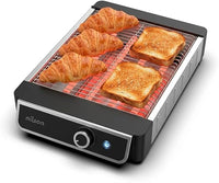 Nilson Life Tostador Plano de Pan, Horizontal, 1000 W, 6 Niveles de Tostado, Control Manual, Temporizador Digital, Tuesta y Cancela, Bandeja Recogemigas, Fácil Limpieza, NTS1000FL4, cable 75 cm, Inox