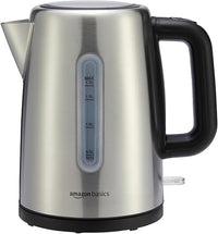 Amazon Basics Hervidor de agua eléctrico portátil de acero inoxidable - 1.7 Litros, Plateado
