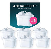 AQUAEFFECT MAX+ Cartuchos de Filtro de Agua (6) - Compatible con las Jarras Ovaladas Brita ®