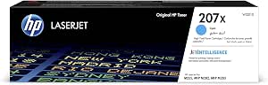HP 207X W2211X, Cian, Cartucho Tóner de Alta Capacidad Original, de 2.450 páginas, para impresoras HP Color LaserJet Pro MFP M282nw, MFP M283fdn, MFP M283fdw, M255dw y M255nw