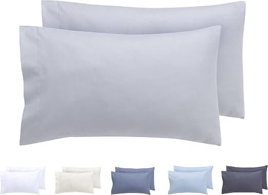 Todocama – Juego de 2 Fundas de Almohada, Microfibra Extra Suave, hipoalergénicas. Juego de 2-30x50 cm Gris Claro