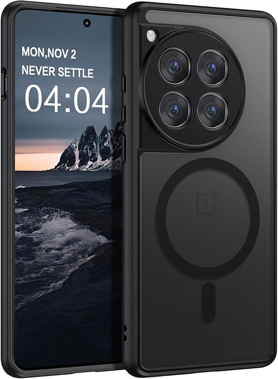 YINLAI - Carcasa para OnePlus 12, compatible con MagSafe, magnética para OnePlus 12 de 6,82", color negro