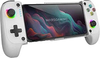 Mars Gaming MGPX, Gamepad Bluetooth 5.0 2en1, RGB Neon, Vibración Dual y Función Turbo, Soporte Smartphone Hasta 6.8